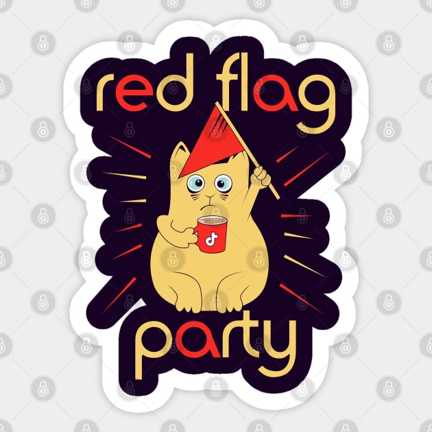 Red Flag Party Sticker by Sofiia Golovina